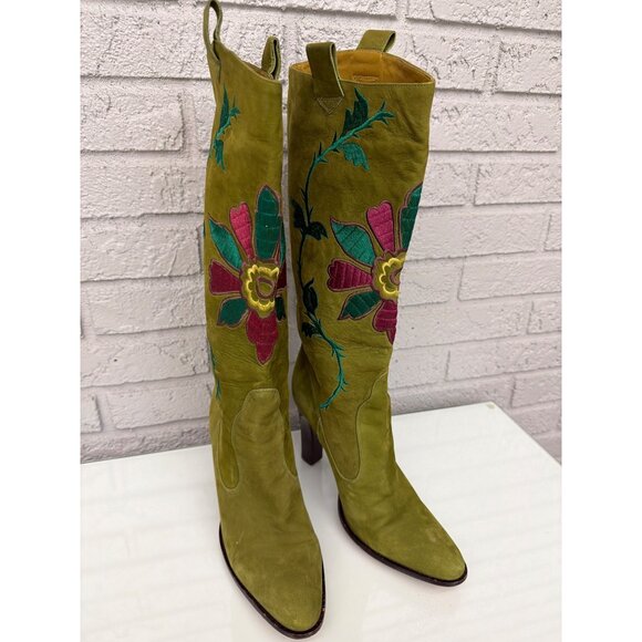 Vince Camuto Imagine Line Embroidered Suede Women's Boots Size 7.5B / 37.5 - Picture 2 of 9